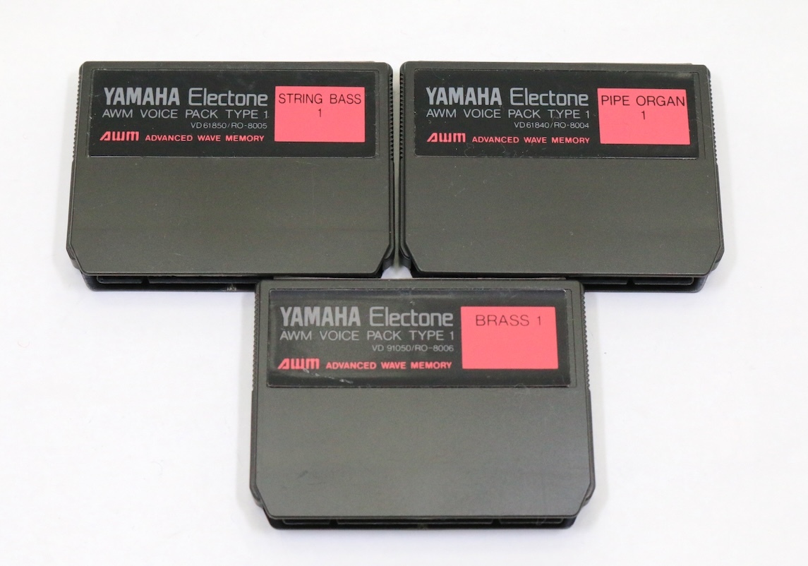 ヤマハ YAMAHA エレクトーン Electone AWM VOICE PACK TYPE1 (STRING BASS 1)(BRASS 1)(PIPE ORGAN 1) 3本セット 【中古】