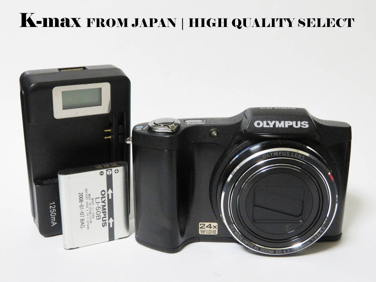 【極上美品】 Olympus SZ-14 Black / 24x Optical Zoom オリンパス デジカメ コンパクト (Mint / All Functions OK) #321
