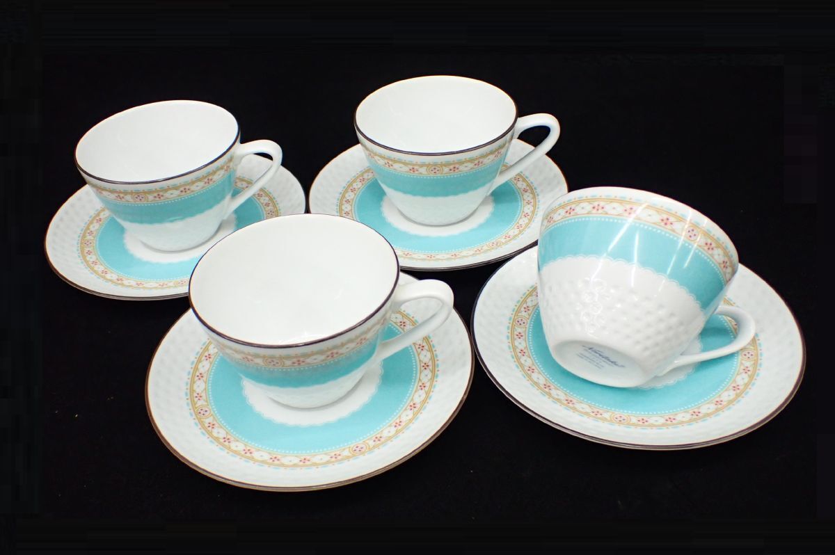 ▲Noritake ノリタケ ハミングブルー カップ&ソーサー(4客)▲洋食器/茶器/消費税0円