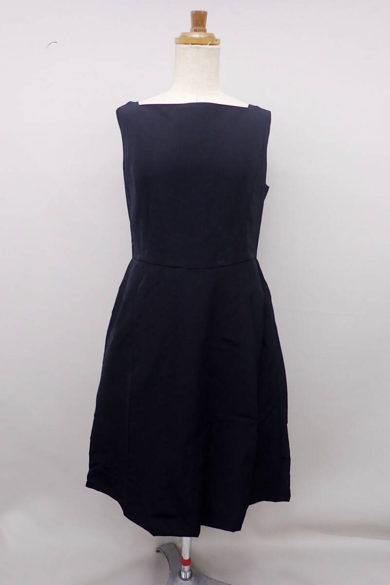 ■レディース衣類72 FOXEY フォクシー ノースリーブ プリーツ ワンピース ブラック 42■消費税0円