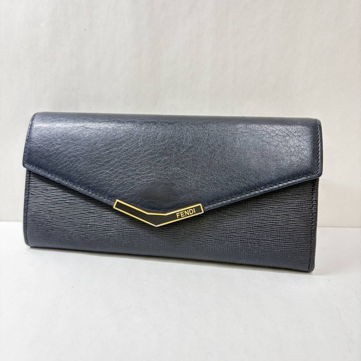 1円〜 中古品 FENDI フェンディ トゥージュール レザー 二つ折り 長財布 ウォレット 小銭入れ レディース ブラック系