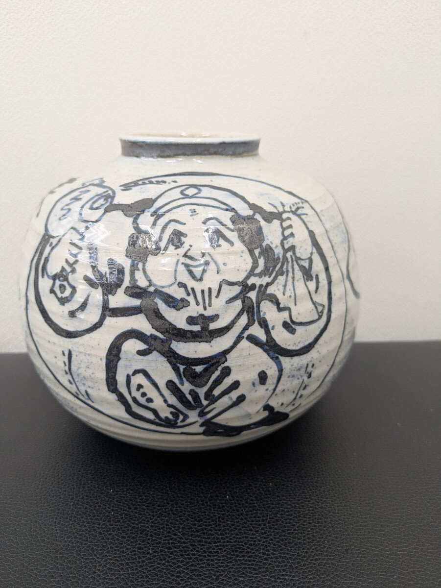 ★☆九谷古青窯　恵比寿　大黒天　福寿六　壺　花瓶　伝統工芸 石川県小松市☆★