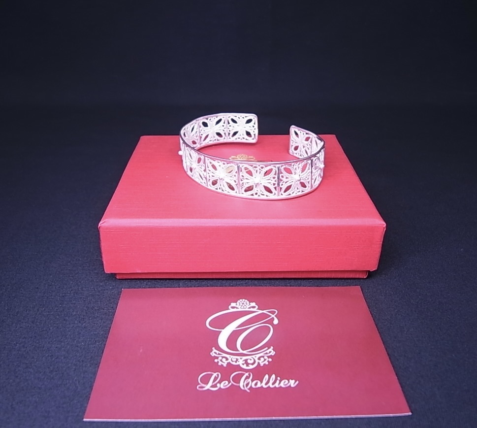 ★☆美品 シルバー925 フィリグリー バングル 繊細に編み込まれた銀線細工 ブレスレット アクセサリー ルコリエ☆★