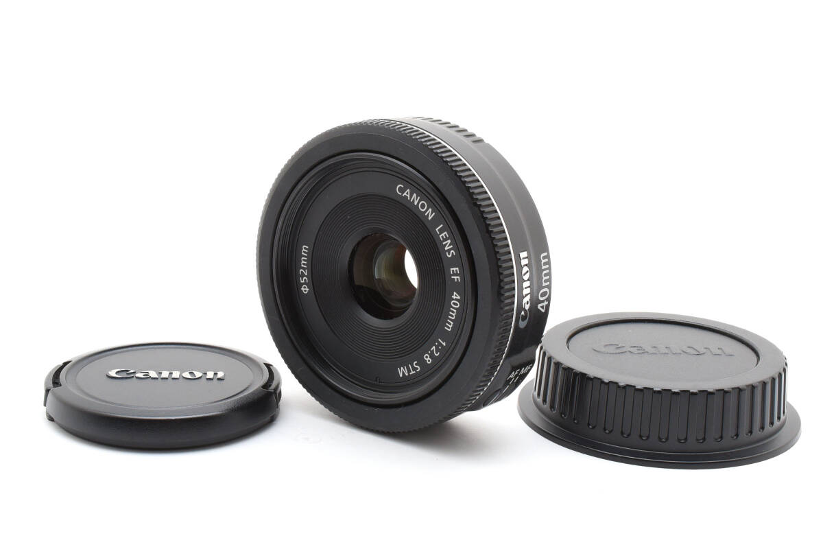 #5226 【超薄型パンケーキ・STM搭載】 Canon EF 40mm F2.8 STM ブラック ★動作OK・実用機★ キャノン 単焦点レンズ フルサイズ対応