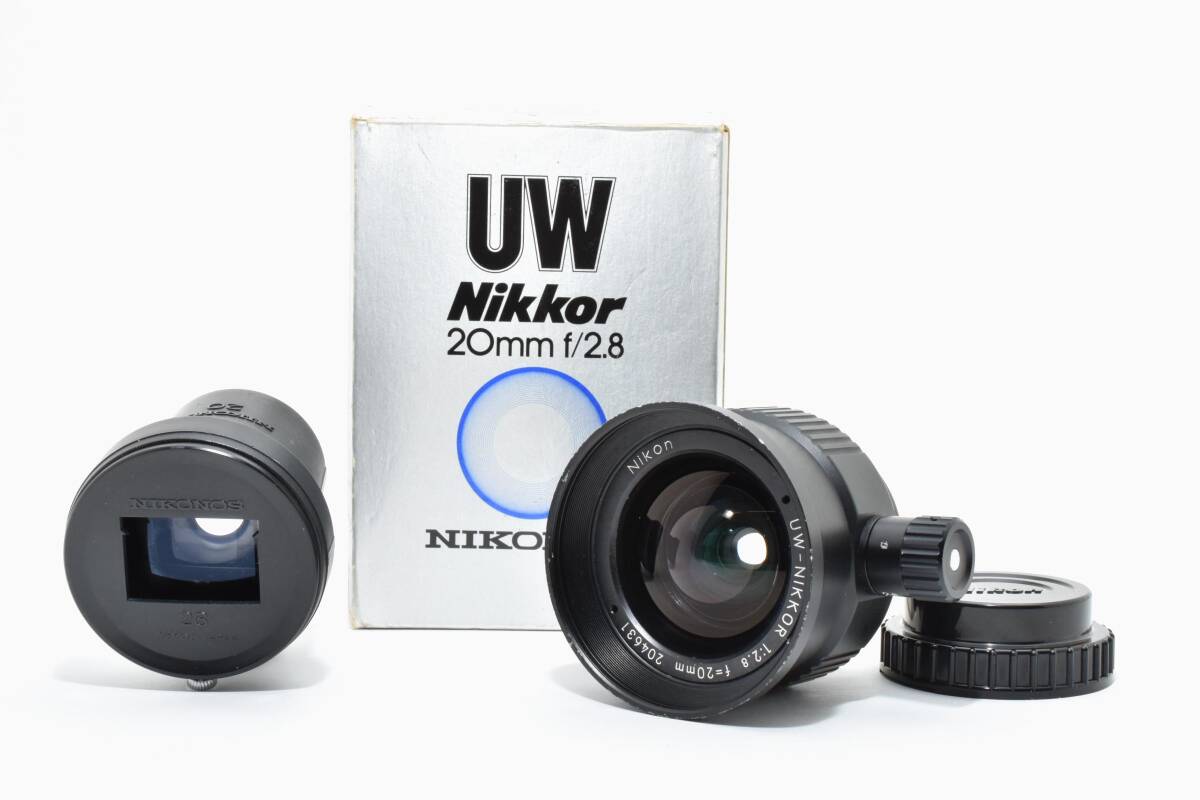 #5234 【元箱＆希少ファインダー付】 Nikon UW Nikkor 20mm F2.8 ★動作OK・水中用広角★ ニコン ニコノス用マウント 現状品