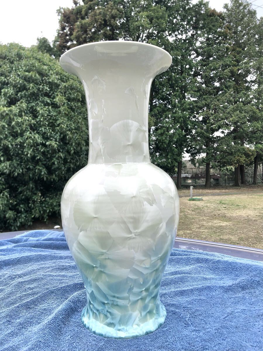 値段交渉可能です。質問欄よりお願いします。大型花瓶 47cm フラワーベース 花入 陶器 壺 作家作品 インテリア 花器 美品 花瓶