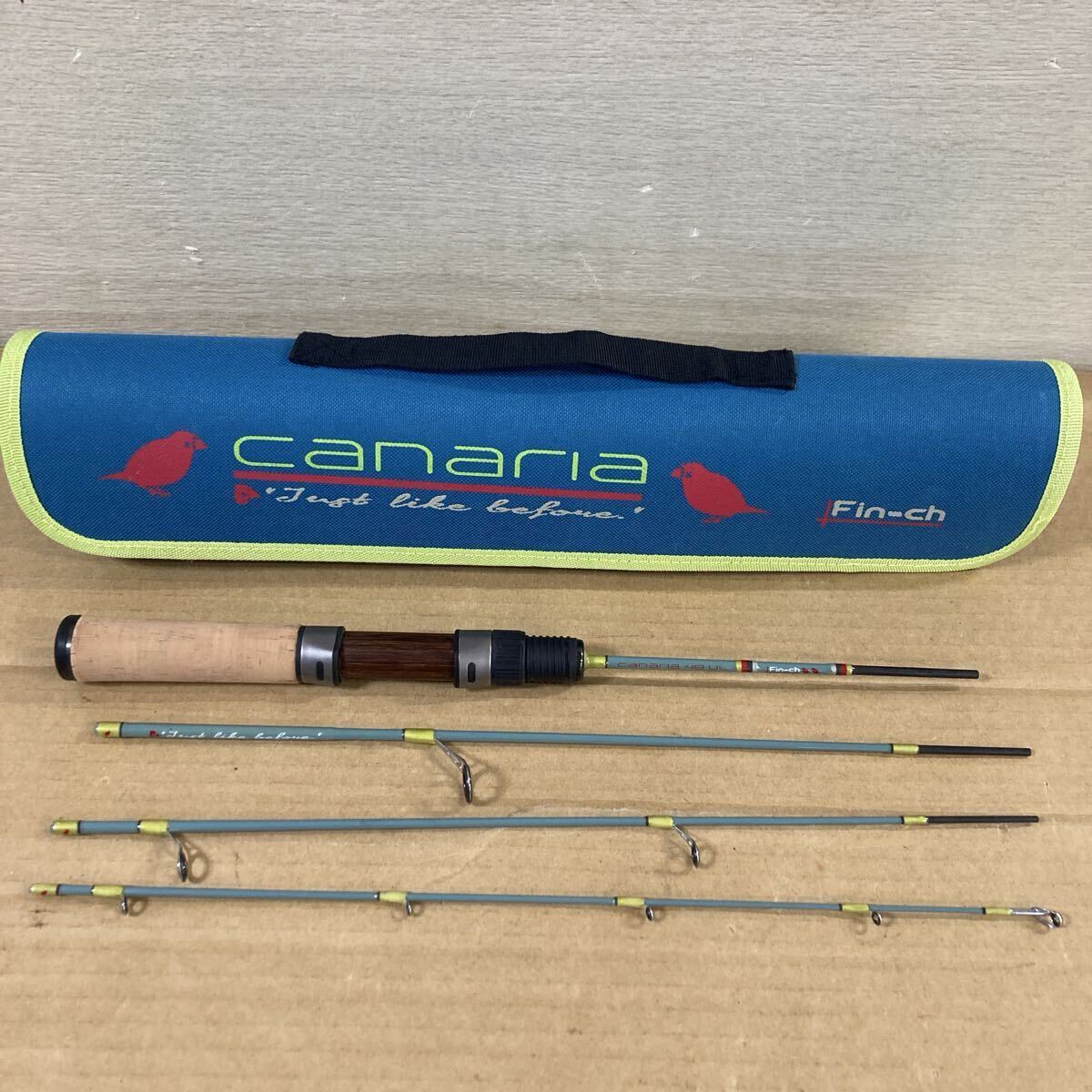 フィンチ Fin-ch カナリア CANARIA 48UL 4ピース パックロッド ケース付き ロッド 釣竿 中古品 