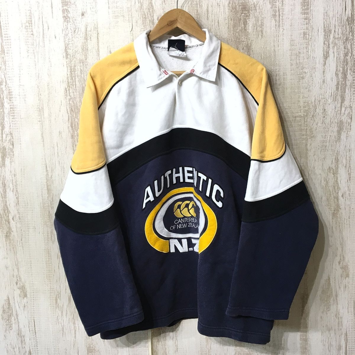 431☆【ヴィンテージ ラガーシャツ】CANTERBURY カンタベリー マルチカラー XL