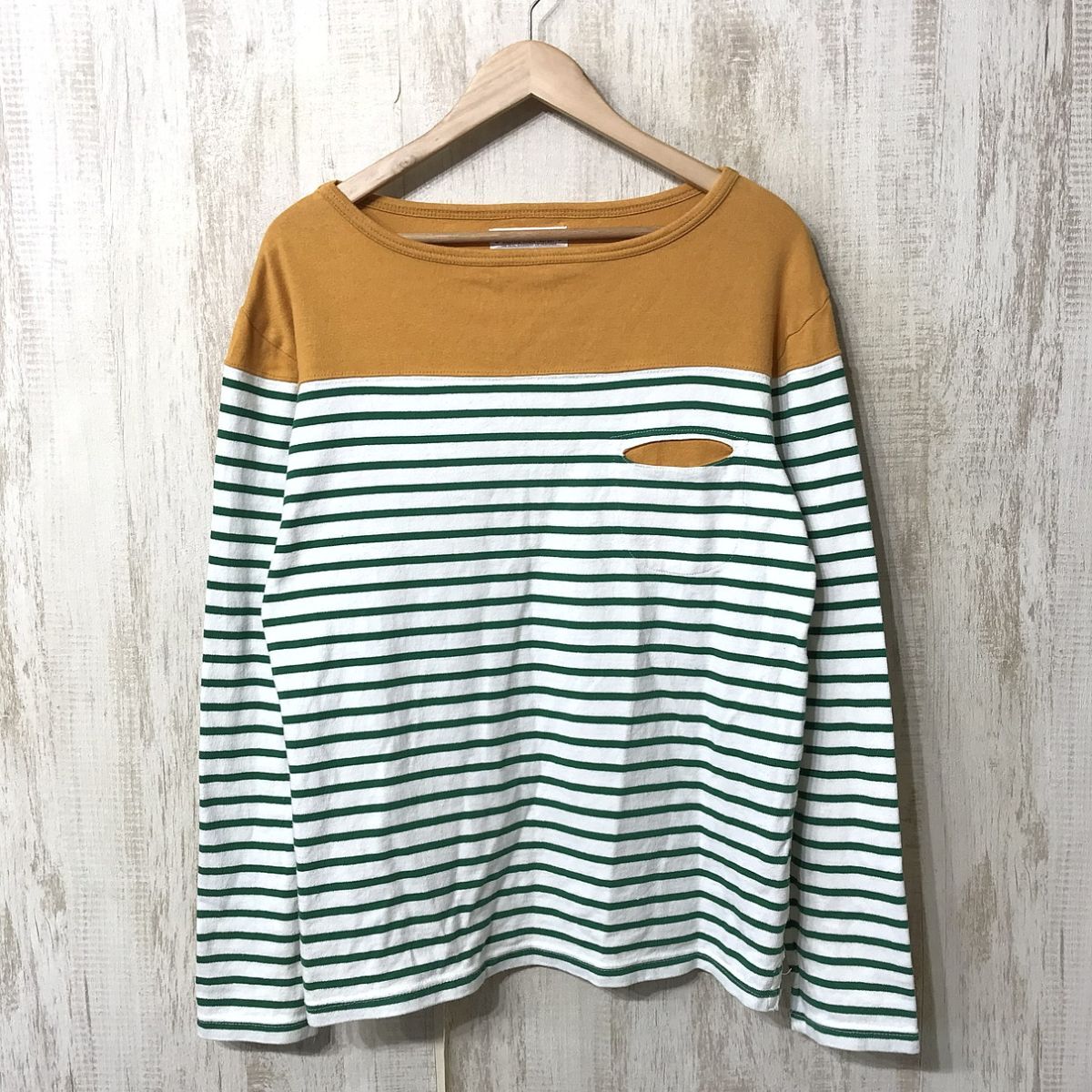 472☆【ボーダー カットソー】RIDING HIGH FACTORY ライディングハイ ロングTシャツ マルチカラー 38