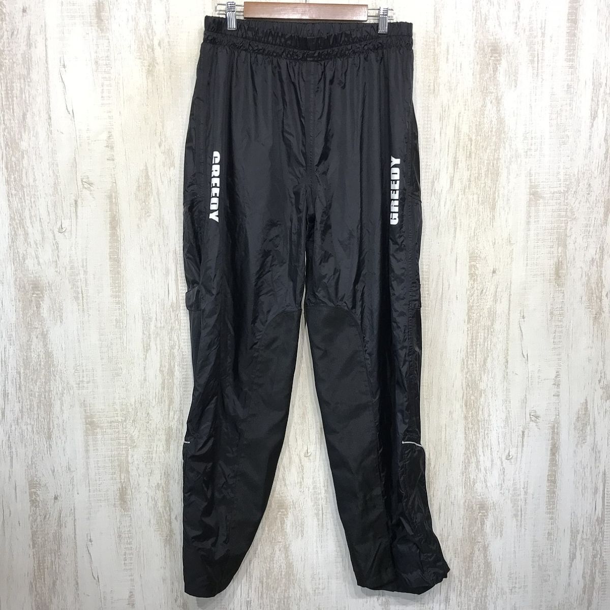 P570☆【バイクウェア ナイロンパンツ】GREEDY グリーディー 黒 L/3L