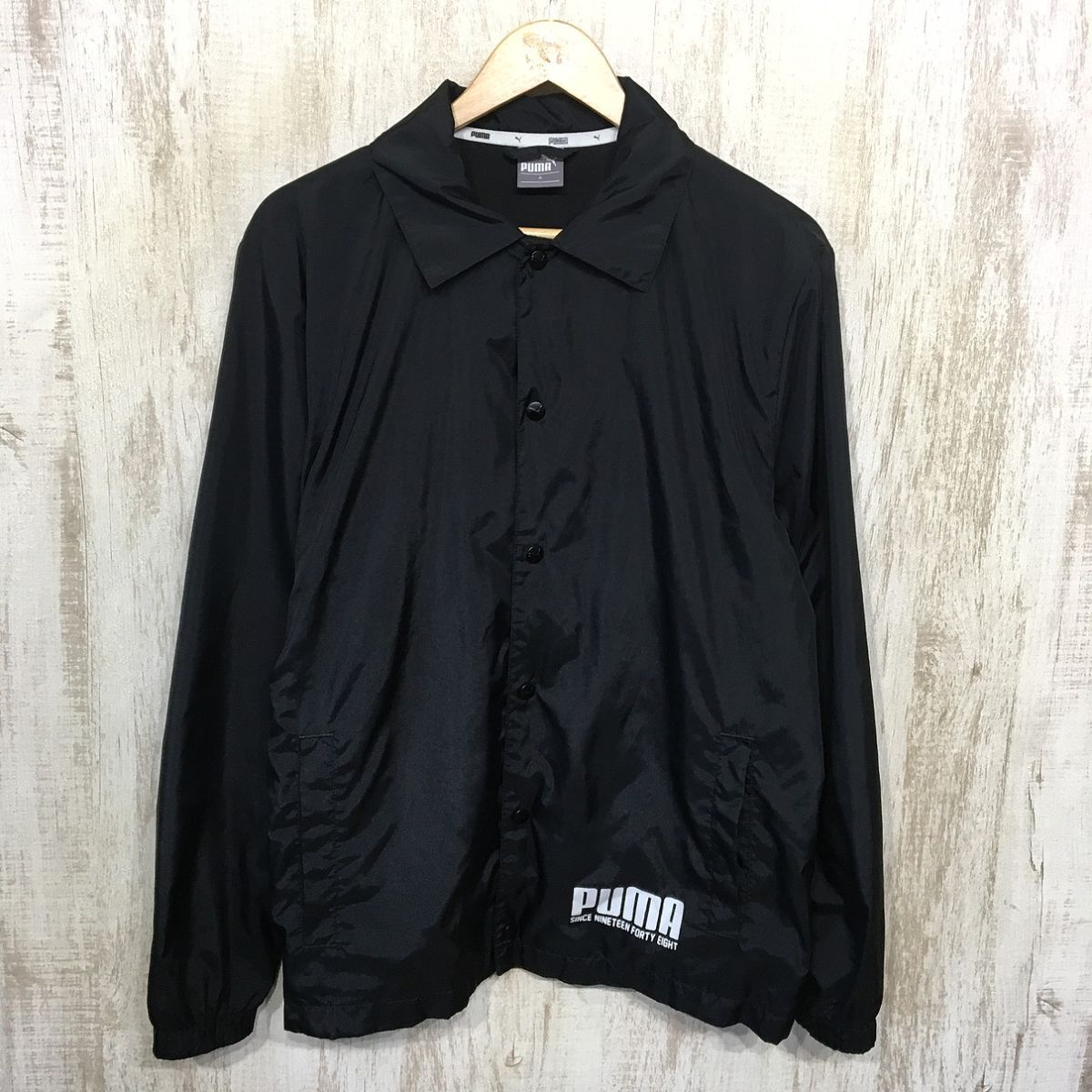 491☆【バックロゴ コーチジャケット】PUMA プーマ 黒 M