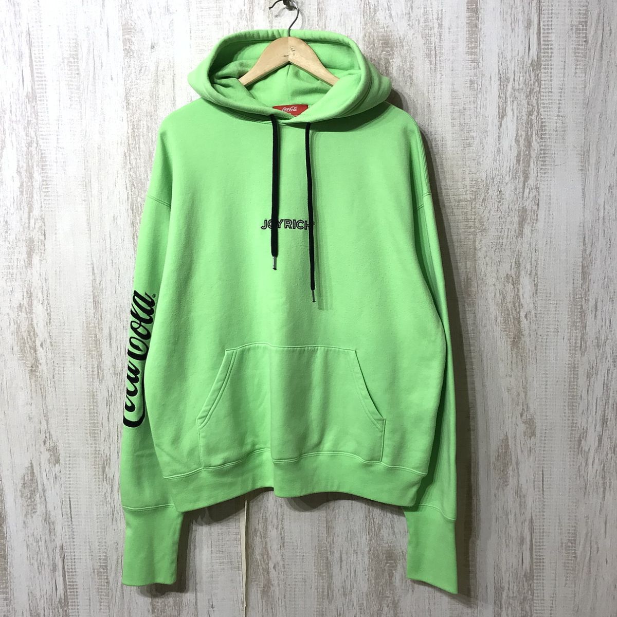 554☆【コカ・コーラ スウェットパーカー フーディー】CocaCola JOYRICH ジョイリッチ 黄緑 M