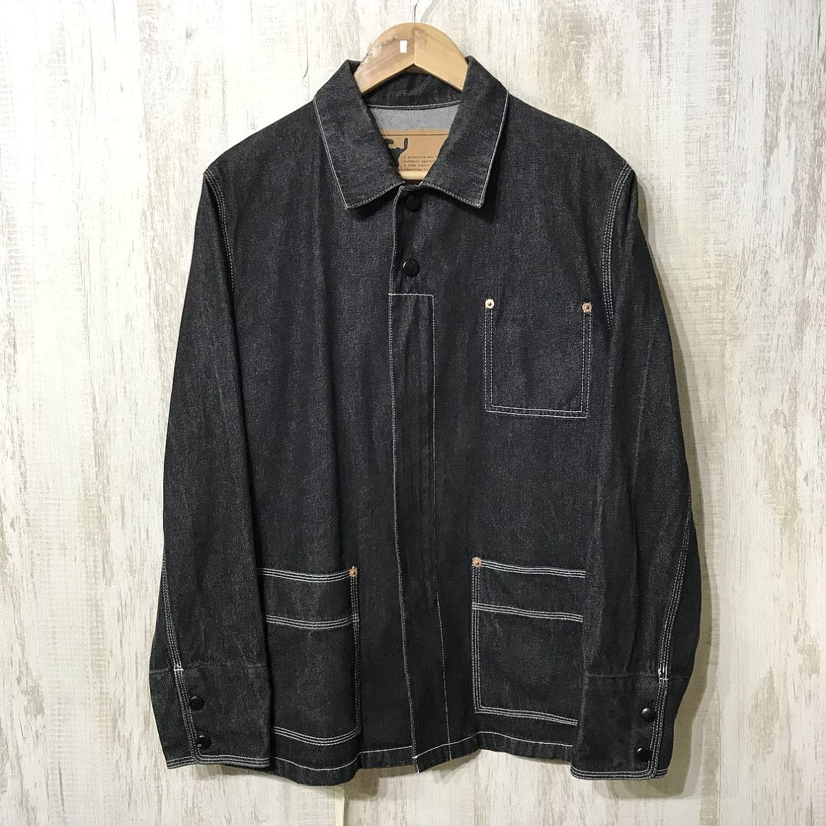 566☆【ブラックデニム カバーオール】PPFM ペイトンプレイス 黒 F