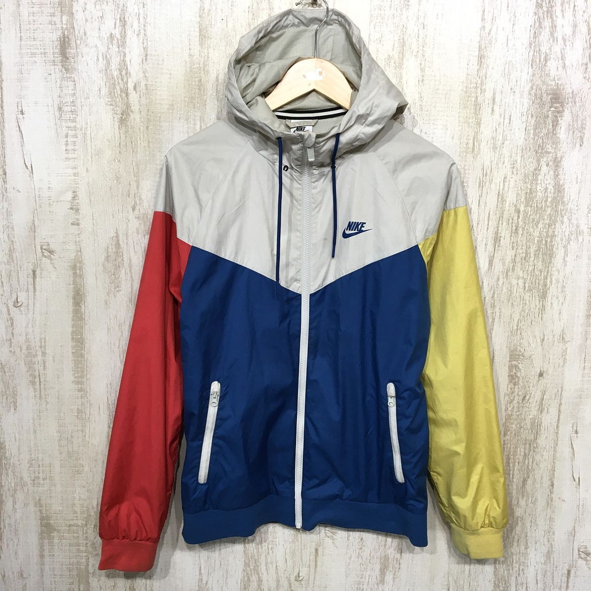 589☆【ウィンドジャケット フーディー】NIKE ナイキ マルチカラー S