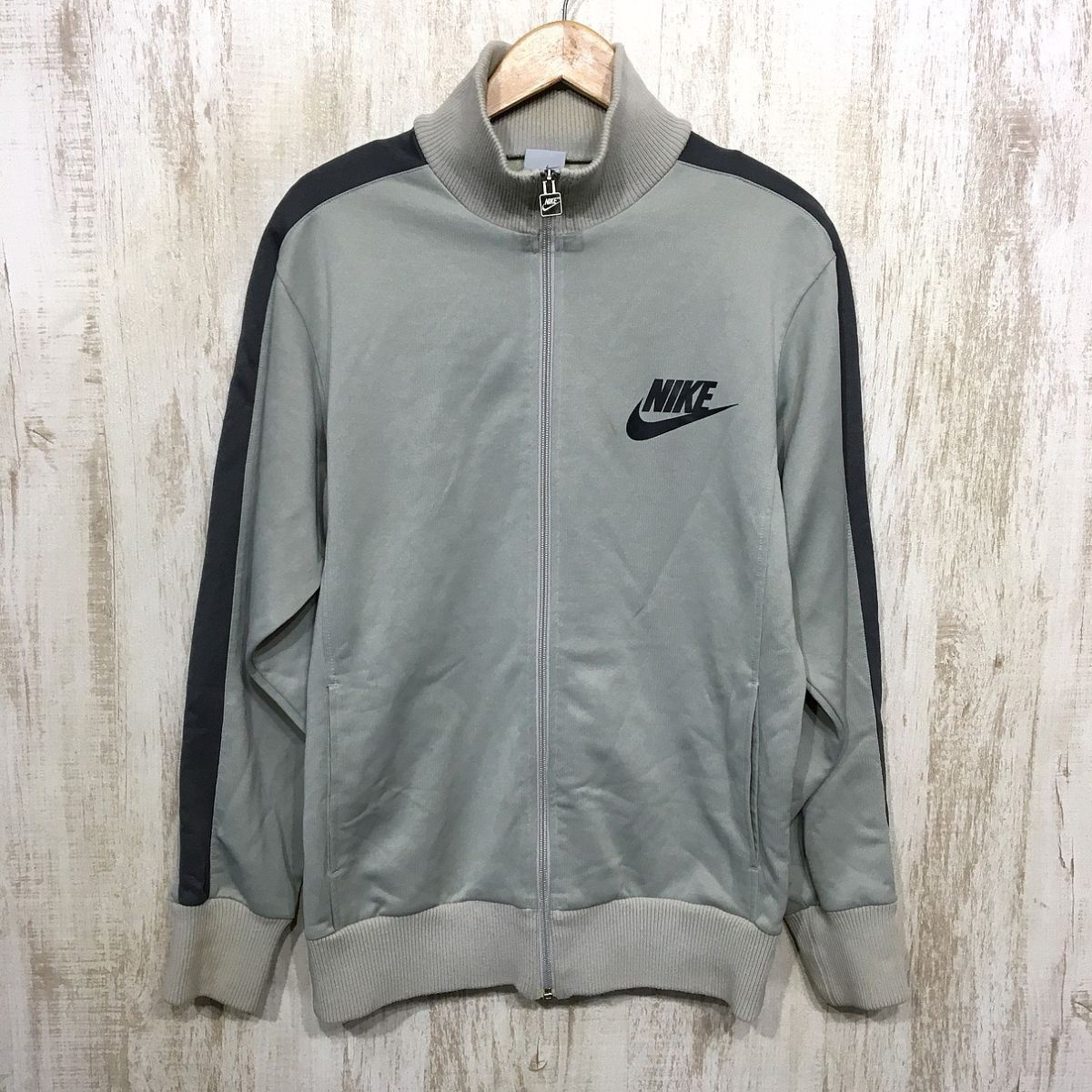 593☆【リブトラックジャケット】NIKE ナイキ ジャージ グレー L