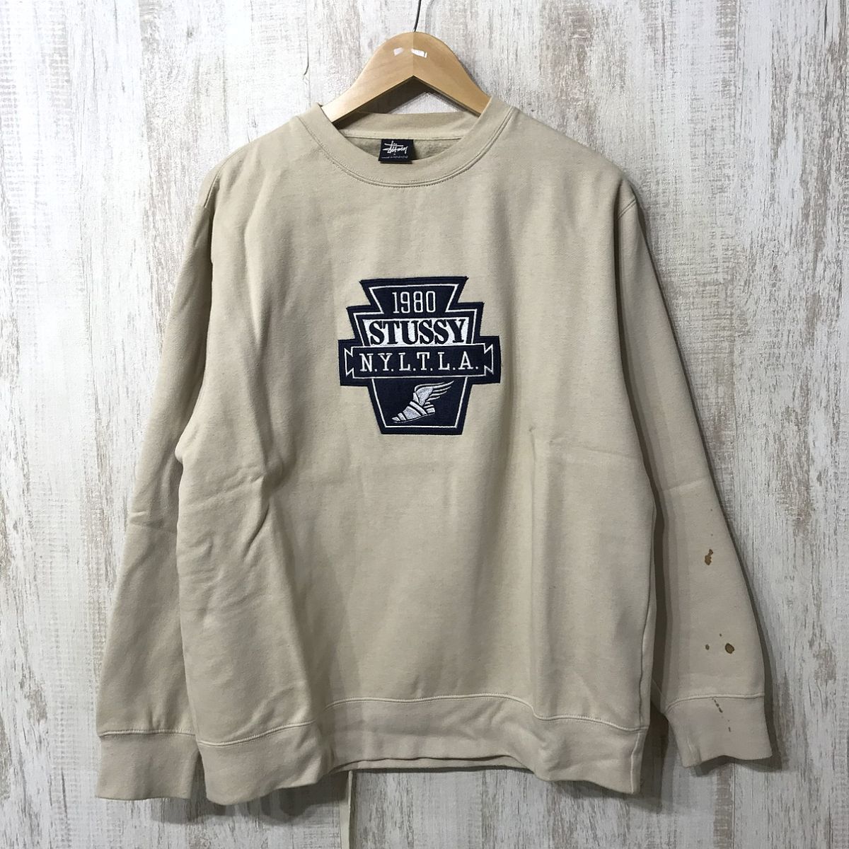 at929☆【90s ヴィンテージ オールドステューシー】Stussy ステューシー NYLTLA スウェットシャツ トレーナー S