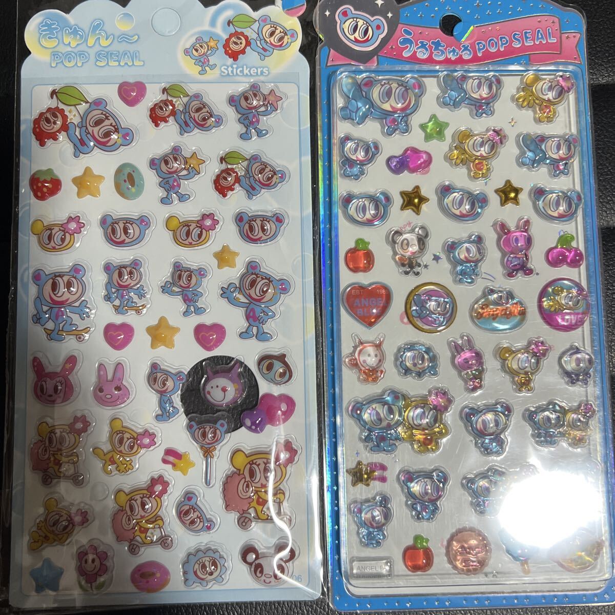 エンジェルブルー ステッカー うるちゅるポップシール きゅん ぷくぷくシール
