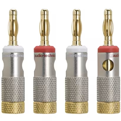 ◆新品未開封 オーディオテクニカ audio-technica バナナプラグ 4個1組 AT6303 （高音質ソルダーレス（無ハンダ）バナナプラグ） 保証付