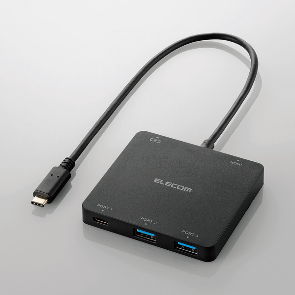 ◆新品 ELECOM エレコム USBHUB 3.1 Gen1 ドッキングステーション U3HC-DC03BBK [USB Power Delivery対応/Type-C/HDMI出力/バスパワー]