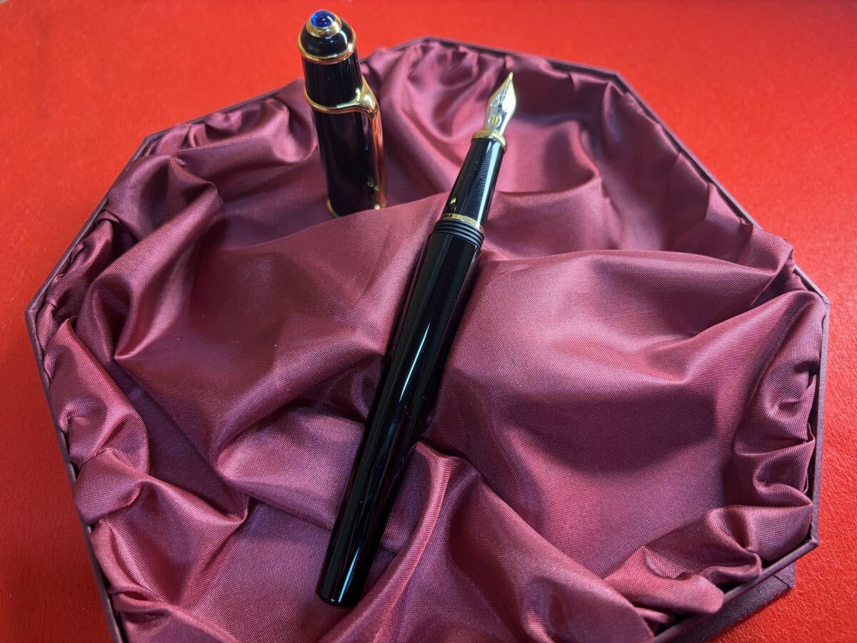 【J015】Cartier 万年筆 ディアボロ ドゥ Cartier カルティエ ブラックコンポジット ゴールドプレイテッド 18K 750 箱無し