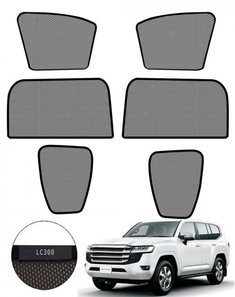 トヨタ ランドクルーザー300専用 LC300 メッシュサンシェード 日除け 磁気吸着 UVカット 通気 プライバシー保護 取付簡単