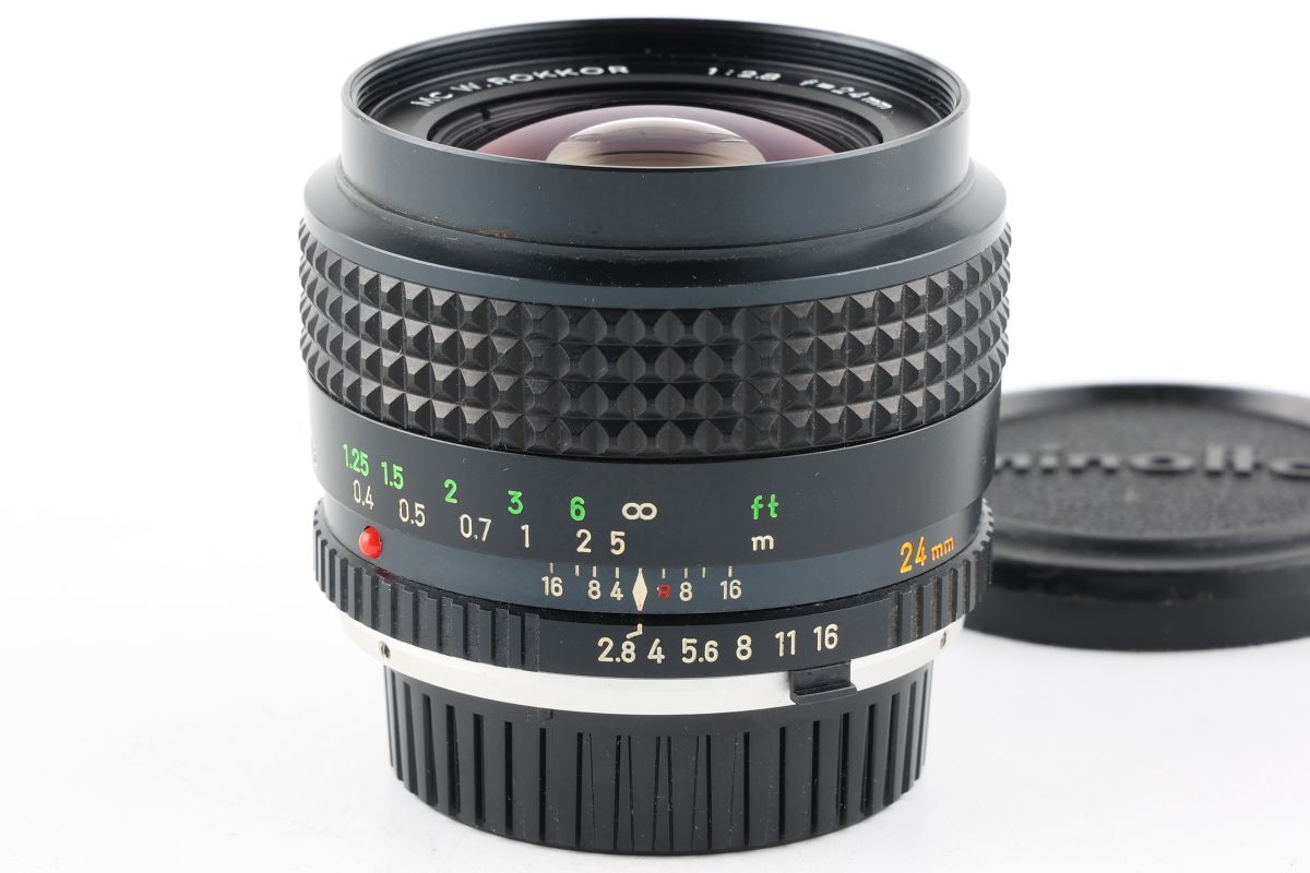 【かめらや】4498 MINOLTA MC W.ROKKOR 24mm F2.8 単焦点 広角レンズ MDマウント