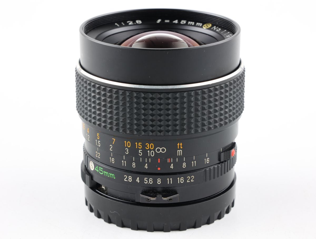 【かめらや】4396 Mamiya MAMIYA-SEKOR C 45mm F2.8 単焦点 中判レンズ
