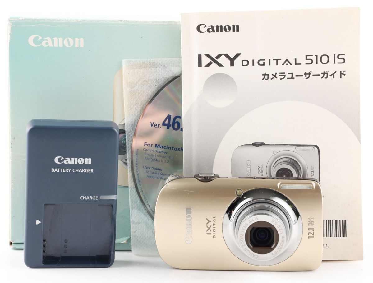 【かめらや】4407 Canon IXY DIGITAL 510 IS ゴールド コンパクトデジタルカメラ