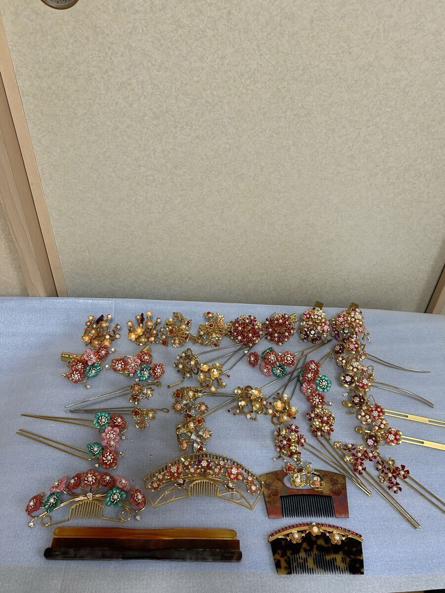 かんざしまとめて くし 簪 櫛 小物 和装小物 和装 髪飾り ヘアアクセサリー 中古現状品