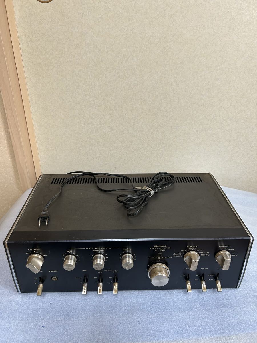 SANSUI AU-5500 プリメインアンプ サンスイ ビンテージオーディオ オーディオ機器 通電のみ確認済み 中古ジャンク