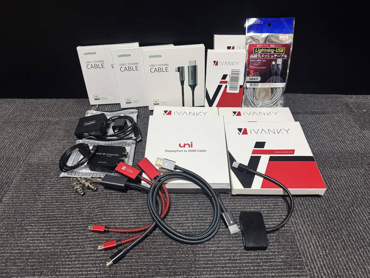 １円スタート ★ SANWA・UGREEN：HDMI変換ケーブル・コンバーター・アダプター・C-USB・Thunderbolt・4K「まとめ色々出品」★ バルク