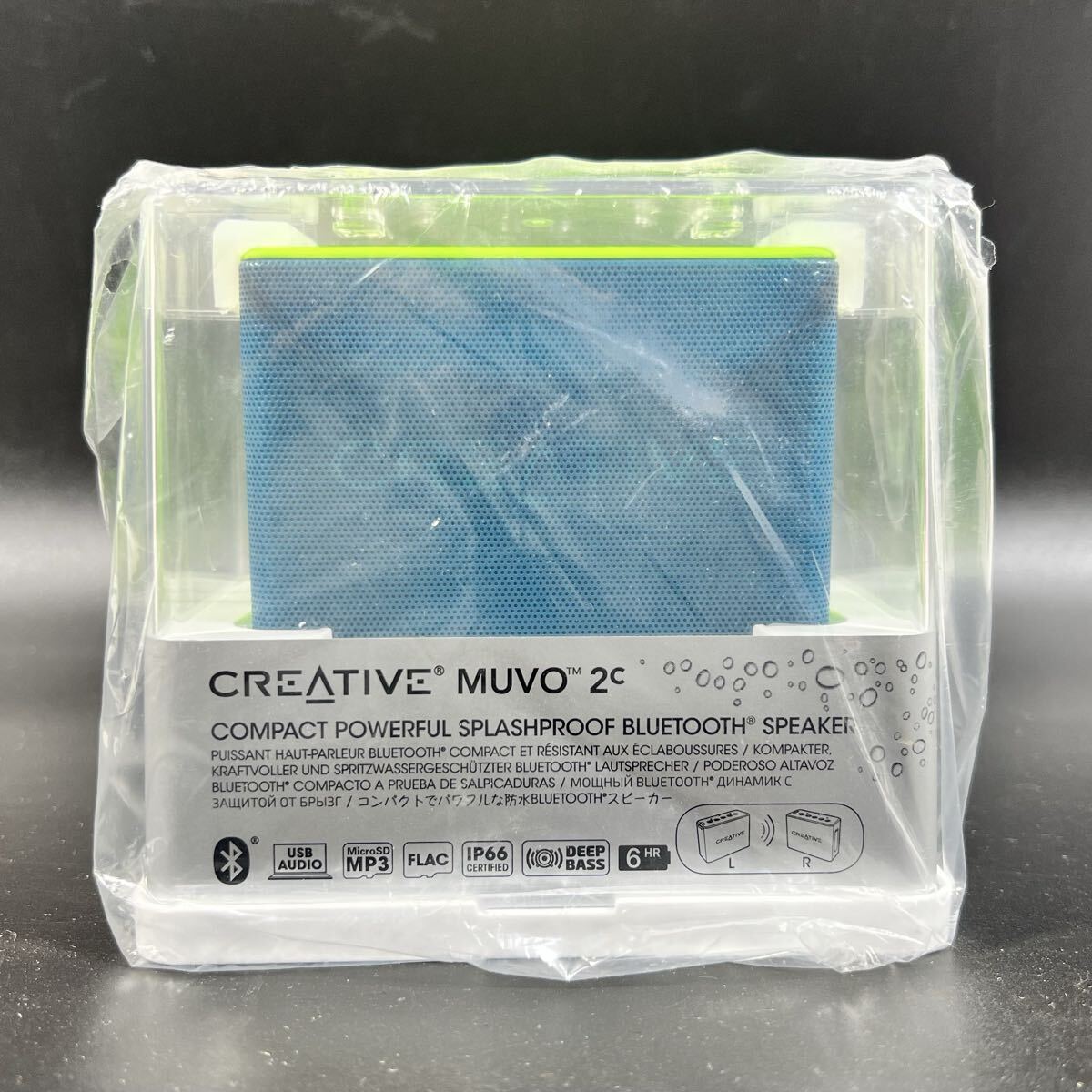 未使用 Creative MUVO 2c Bluetooth スピーカー 防水 防塵 重低音 パッシブラジエーター搭載 SP-MV2C-GR グリーン クリエイティブ