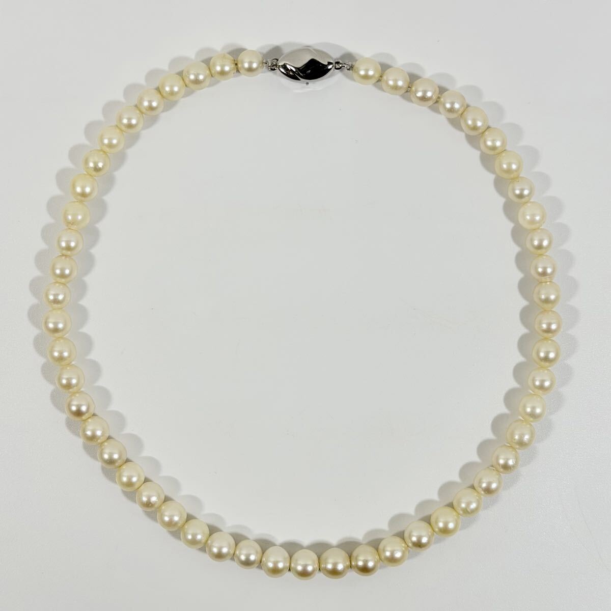 アコヤ真珠 本真珠 ネックレス 7.0〜8.3mm前後 全長41cm程 パール アクセサリー シルバー金具 デパート