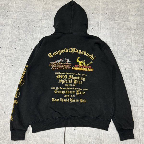 長渕剛 2009 カウントダウンライブ ジップアップ パーカー 裏起毛 フルデコ　DVD Shooting Special Live ハイデザイン フーディー 石瀬8112