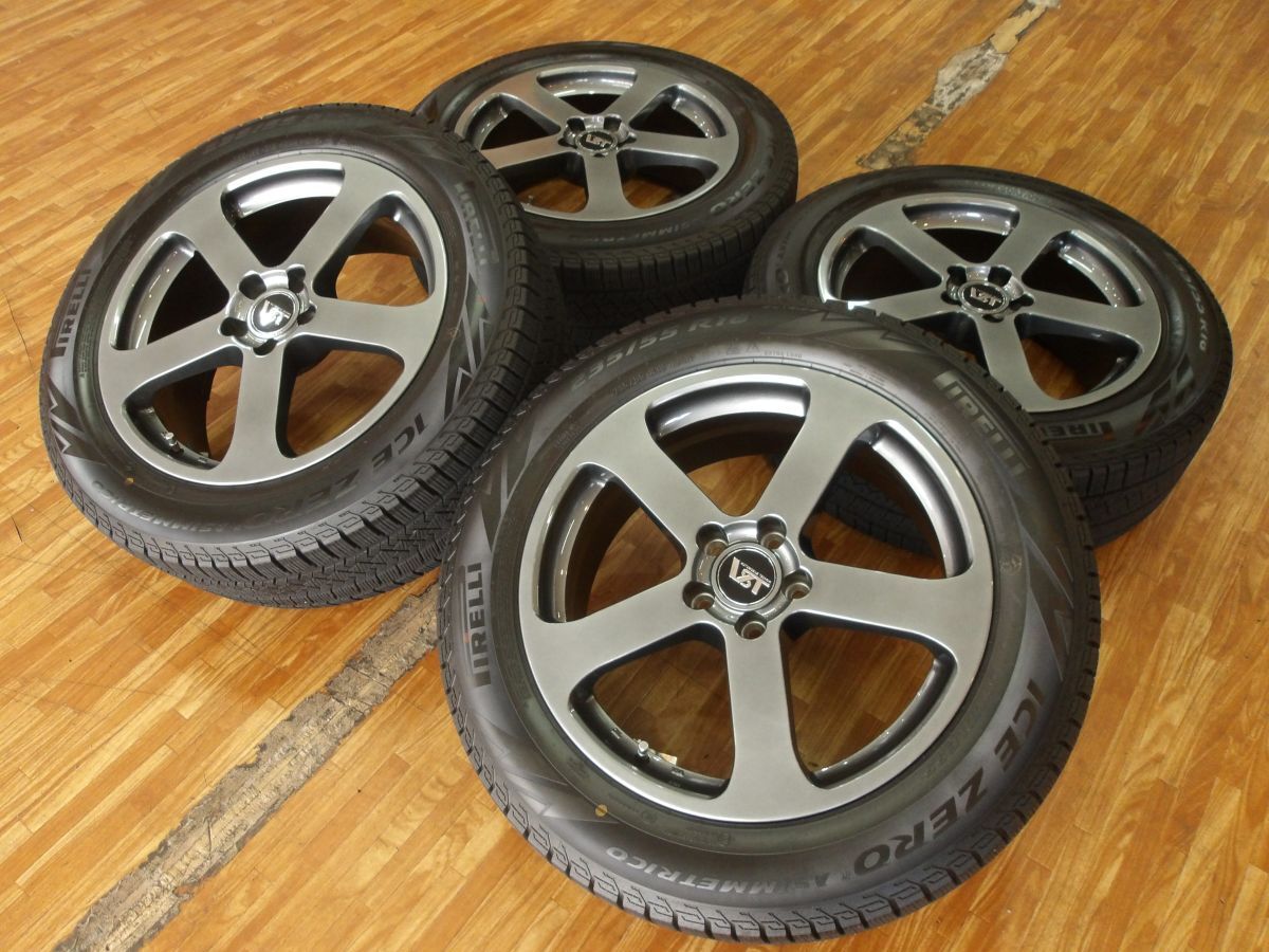 O 送料無料 即納 極上美品 バリ山 土日発送可能 18インチ 5H108 8J+49 ピレリ 235/55R18 ボルボ V90 クロスカントリー XC40 VOLVO
