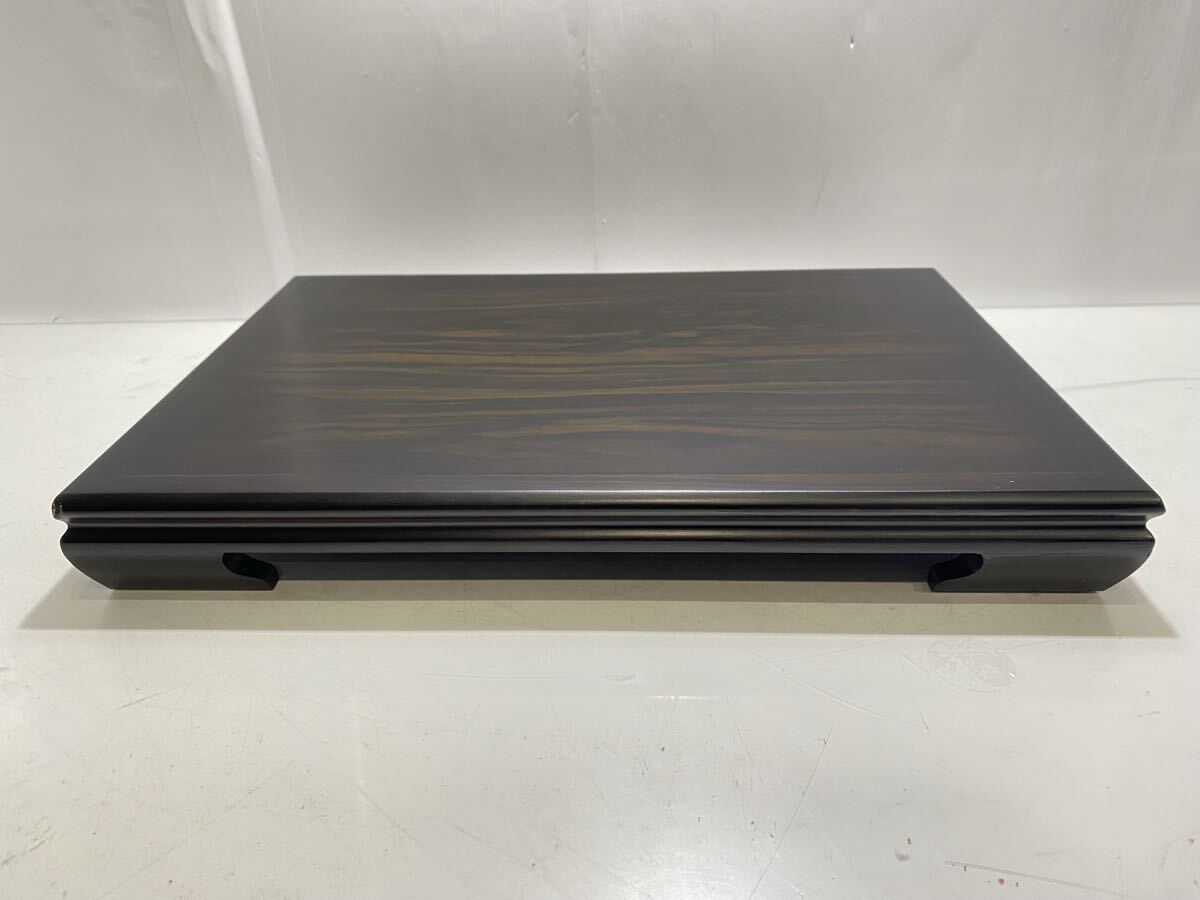 65514【自宅保管品】唐木花台 黒丹2号 花台 飾り台 盆栽台 香炉台 飾台 華道具 平卓 生け花 木製 インテリア