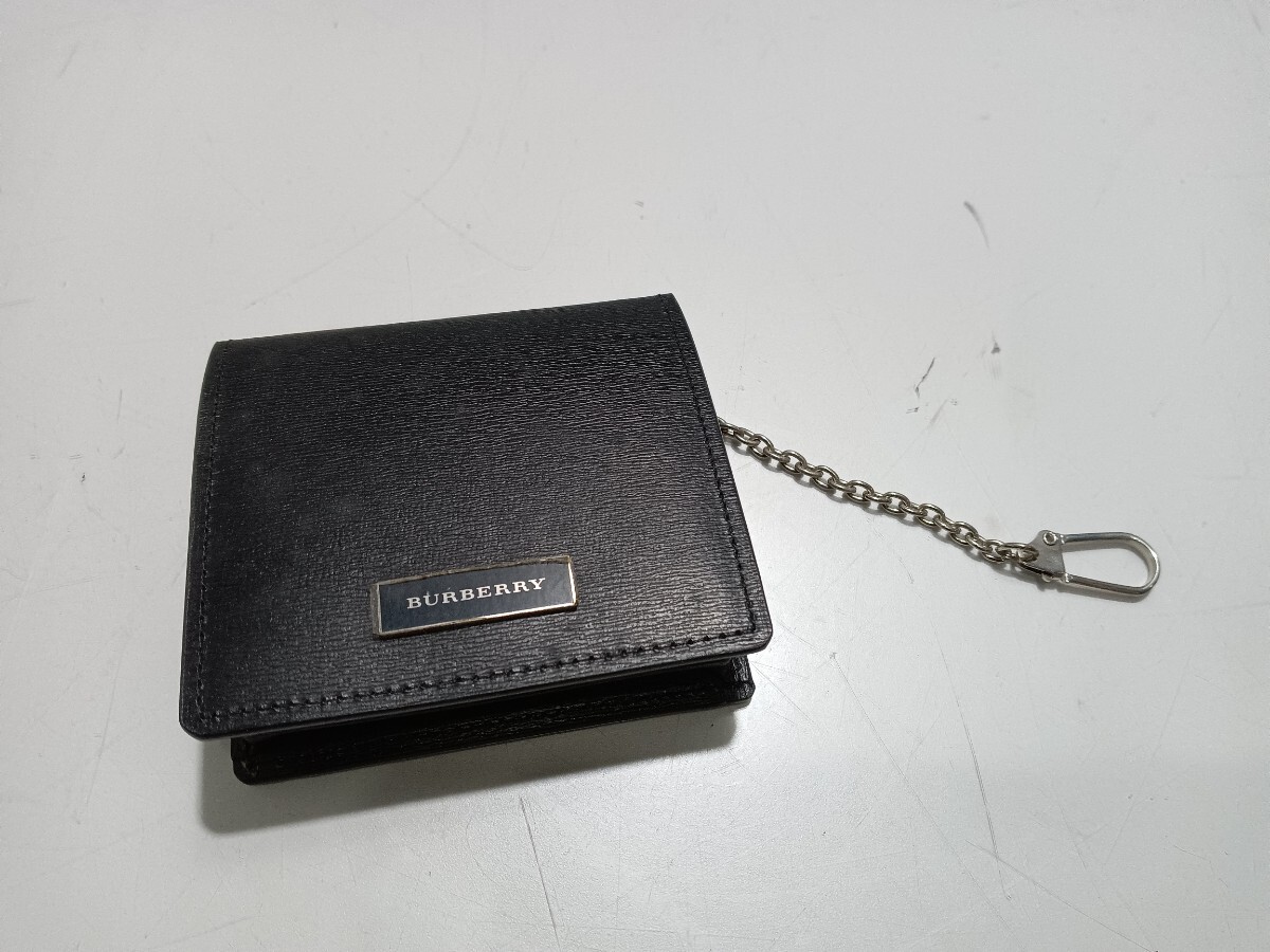 64517 Burberry/バーバリー 小銭入れ ブランド小物 黒系 キーフック付き〈自宅保管品〉