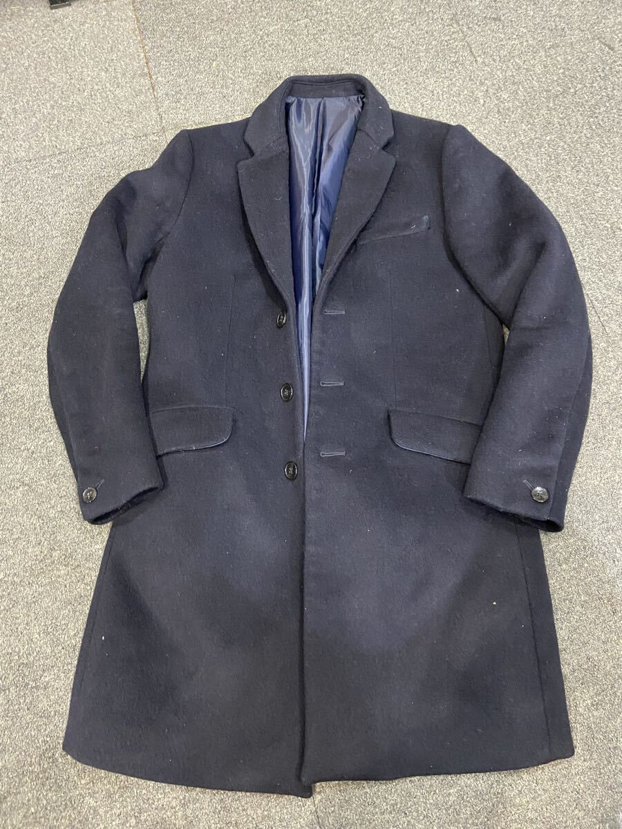 61544　STUDIOUS　チェスターコート　ネイビー　Mサイズ　メンズ