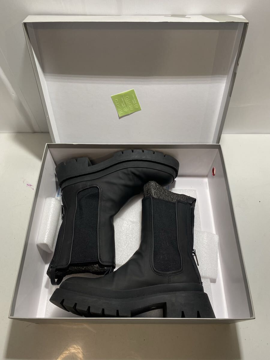 66113【自宅保管品】スタッカート STACCATO ブーツ 23.5cm レディース 黒系