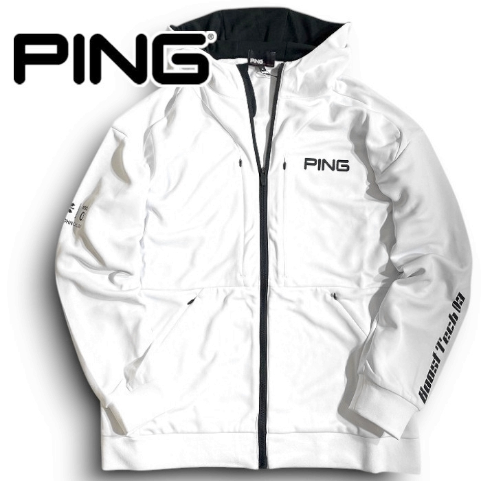 PING ピン 定価1.7万 高機能 AddElm add.03 コンパクトニット フーディジャケット パーカー ゴルフウェア 3242801 030 L ▲028▼60225w03