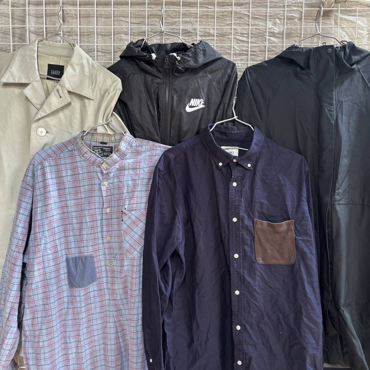 タケオキクチ ナイキ ユニクロ 他 メンズ トップス TAKEO KIKUCHI 5点まとめ売り M,XLサイズ シャツ ジャケット スプリングコート M9