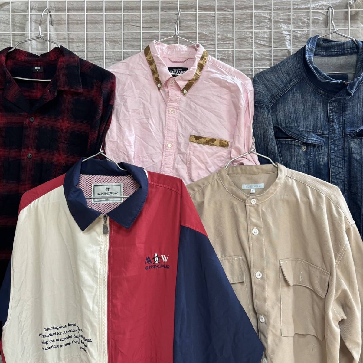 ビームス ユニクロ 他 メンズ トップス BEAMS UNIQLO 5点まとめ売り Lサイズ相当 長袖シャツ ジャケット M7