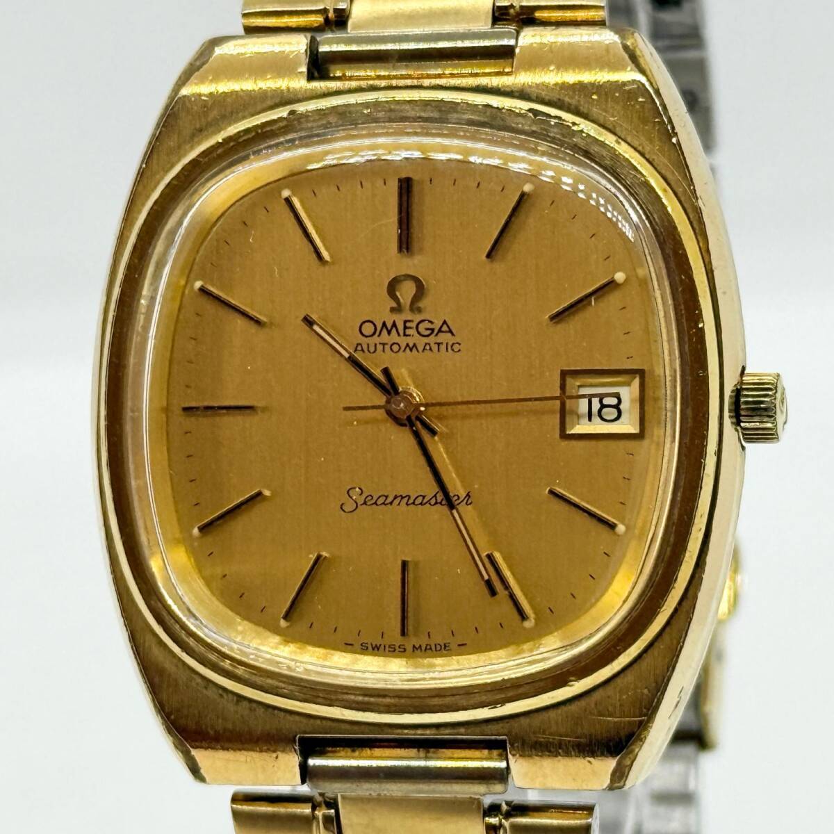 OMEGA オメガ SEAMASTER シーマスター TVスクリーン ゴールド AT メンズ シャンパン 現状品 腕時計