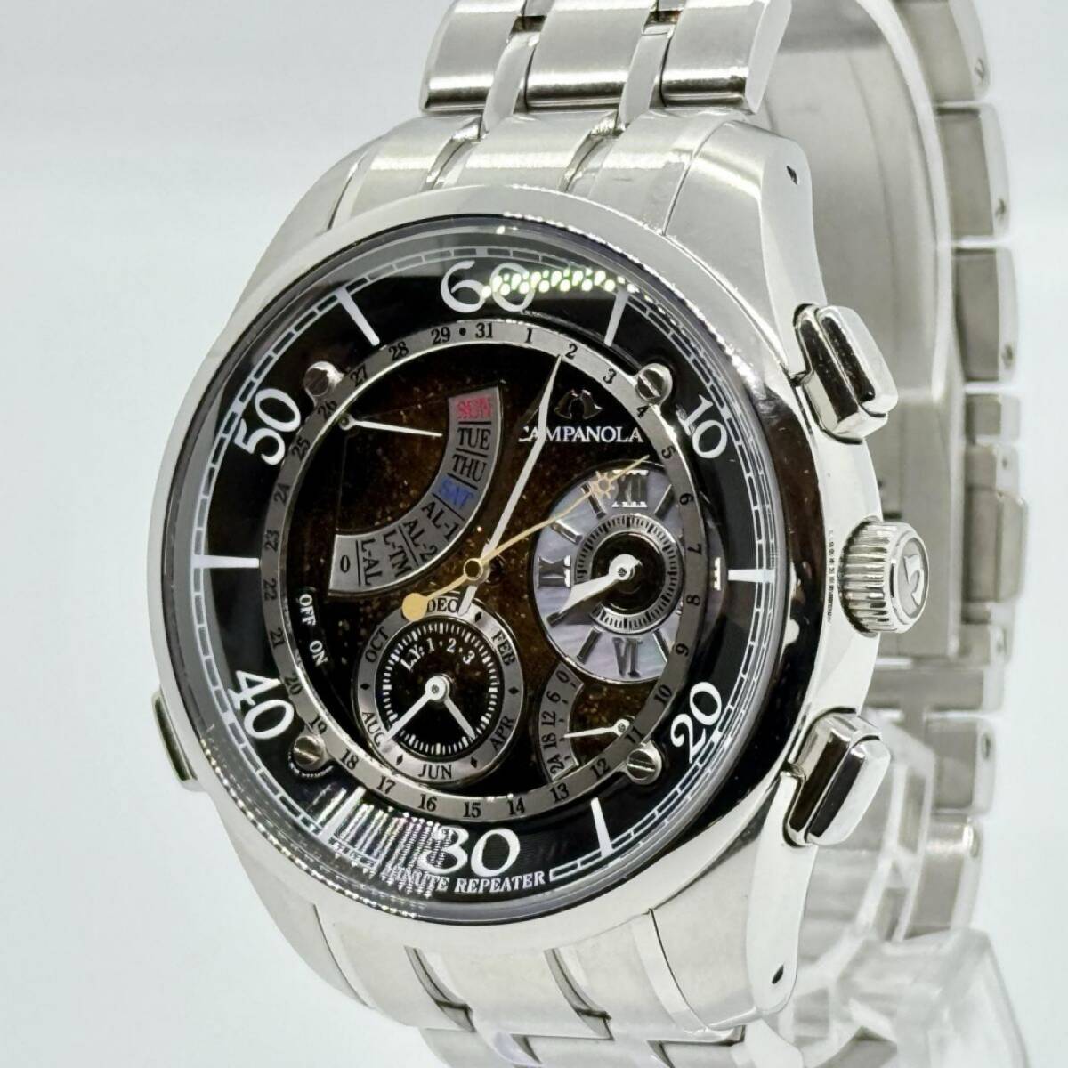 CITIZEN シチズン CAMPANOLA カンパノラ SS 稼働品 6765-T011993 ブラック QZ メンズ 腕時計
