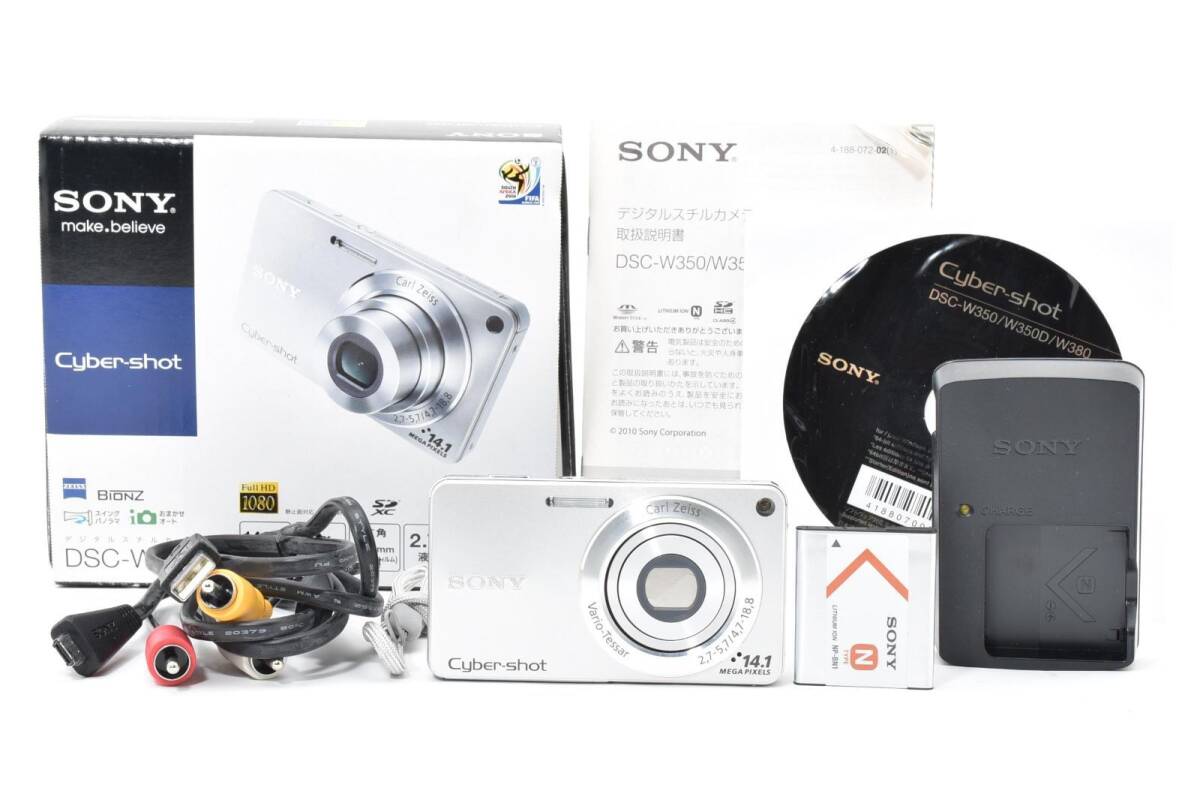 SONY ソニー Cyber-shot DSC-W350 シルバー 元箱　/2936動作OK 返金保証