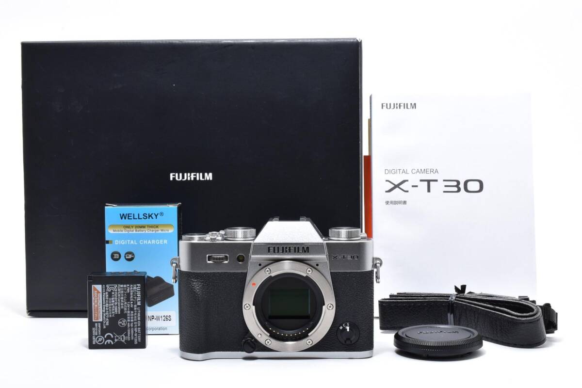 シャッター数1766回 FUJIFLM フジフイルム X-T30シルバー /2970 元箱 動作OK 返金保証