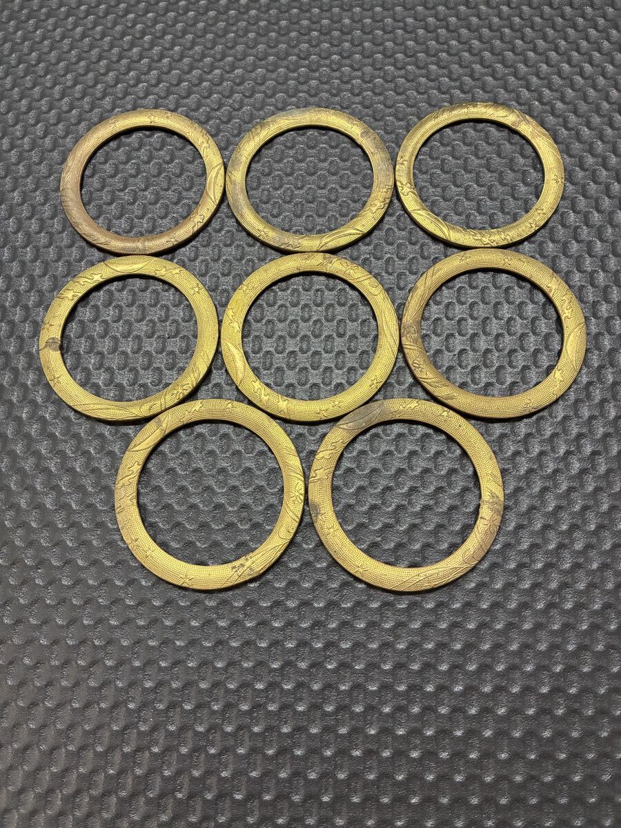 骨董品　真鍮製 蚊帳の吊り輪 8個 アンティーク　アクセサリ レトロ
