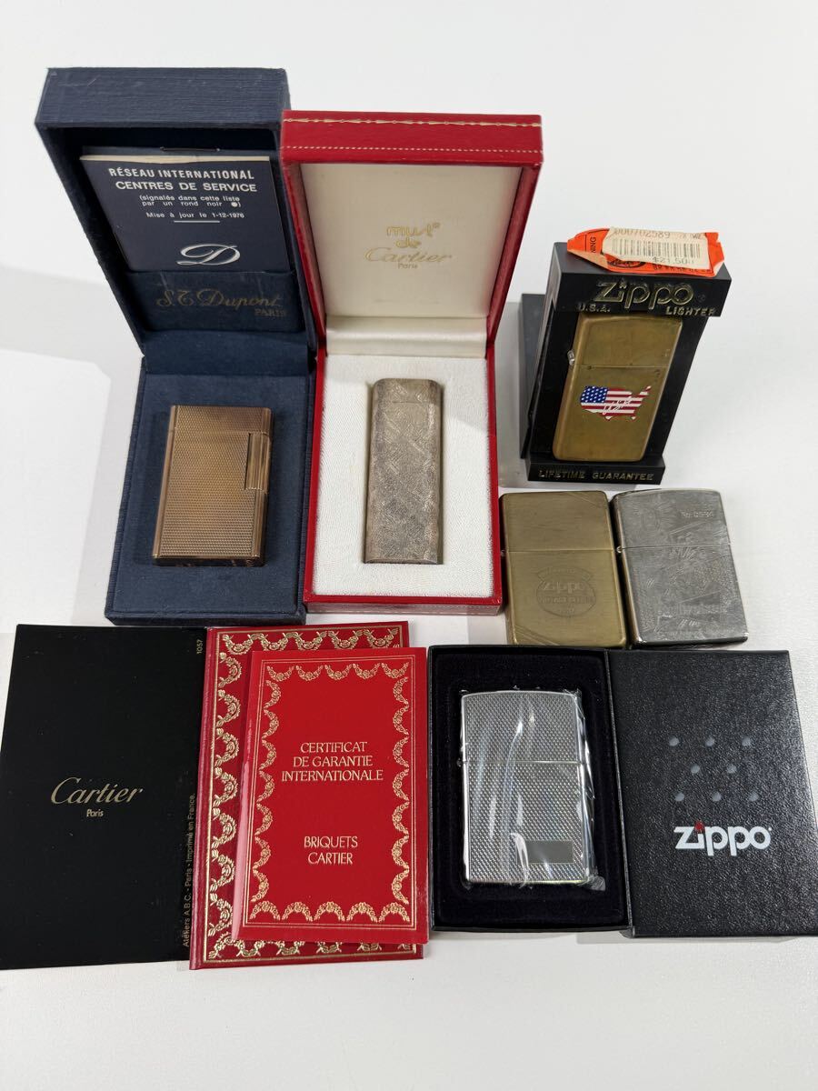 【3/28AP】デュポン S T Dupont Cartier カルティエ Zippo ジッポ ライター オイルライター ガスライター 着火未確認
