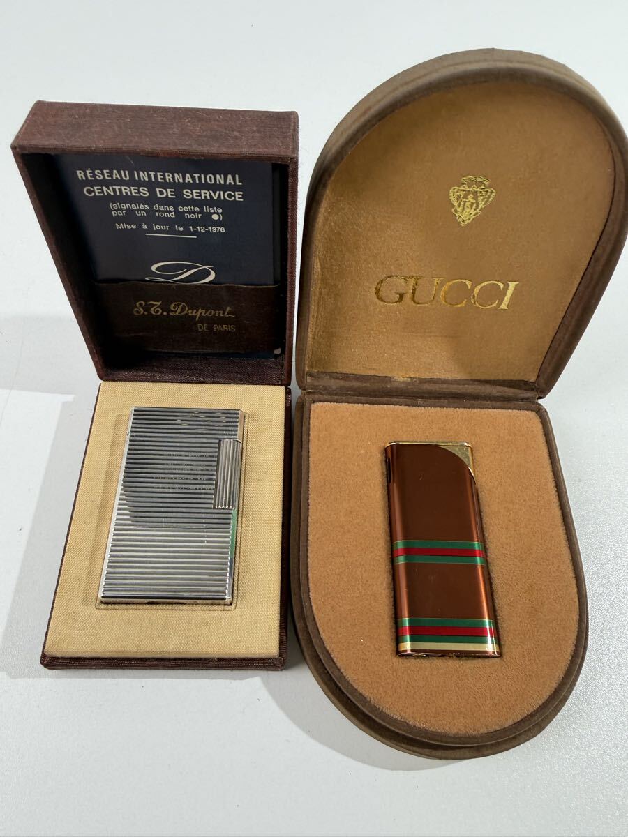 【3/14AP】 デュポン S T Dupont GUCCI グッチ ライター ガスライター 着火未確認 ジャンク