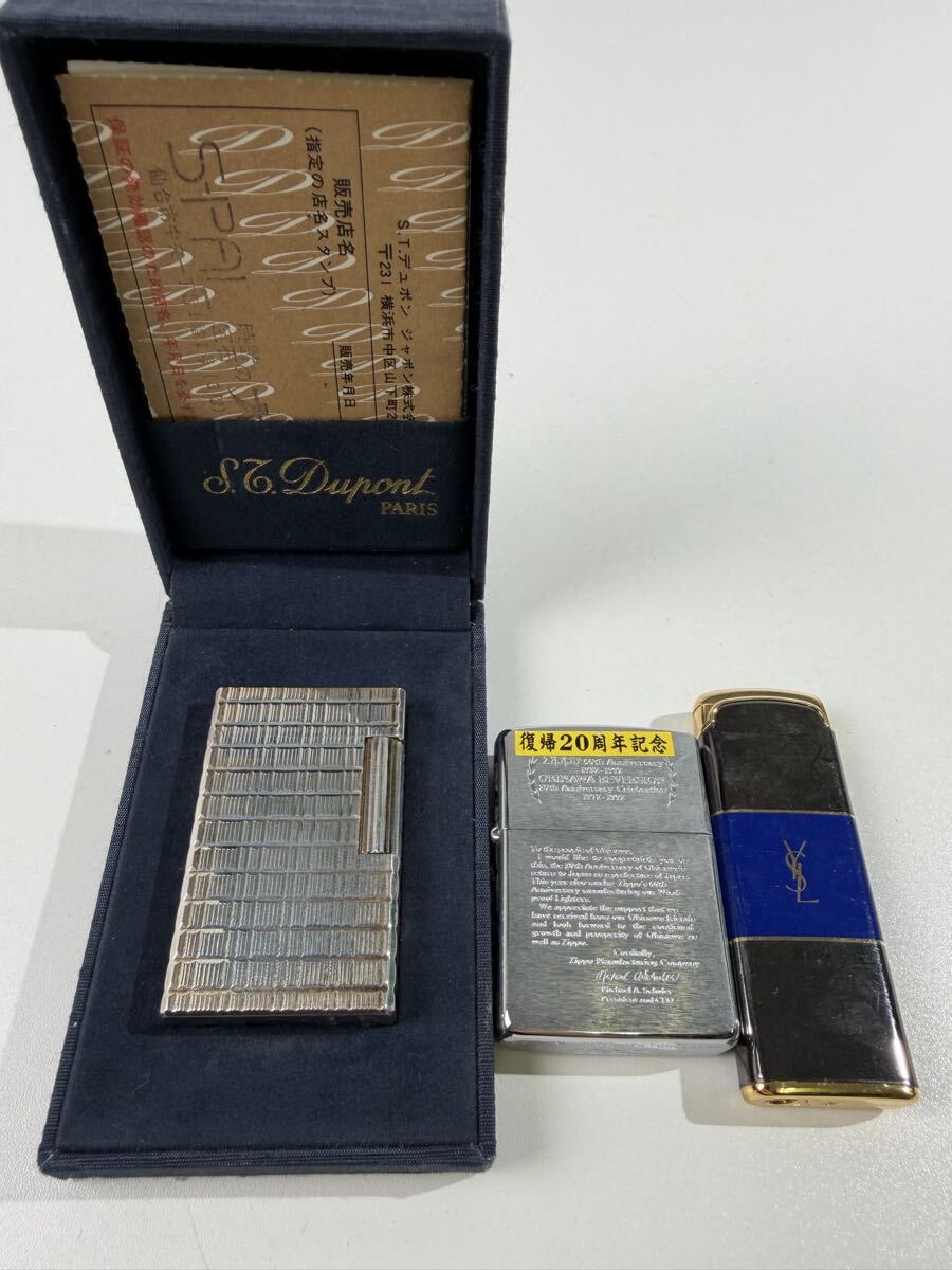 【3/144EL】 デュポン S T Dupont zippo ジッポ YSL ライター ガスライター 着火未確認 ジャンク